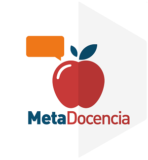 Version hex del logo. La manzana con el chat arriba y MetaDocencia debajo