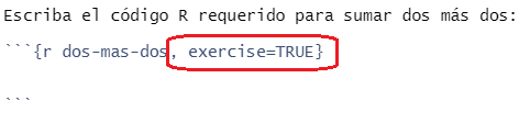 Código de R para generar un ejercicio en un tutorial