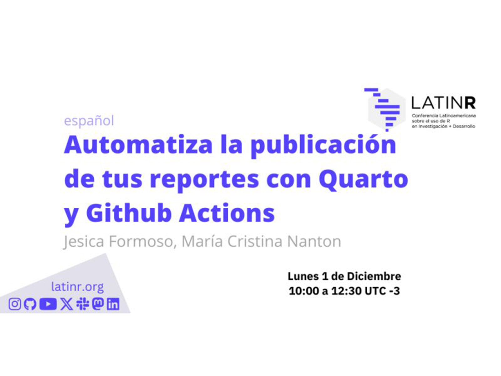 Descripción de la imagen del evento LatinR 2025.