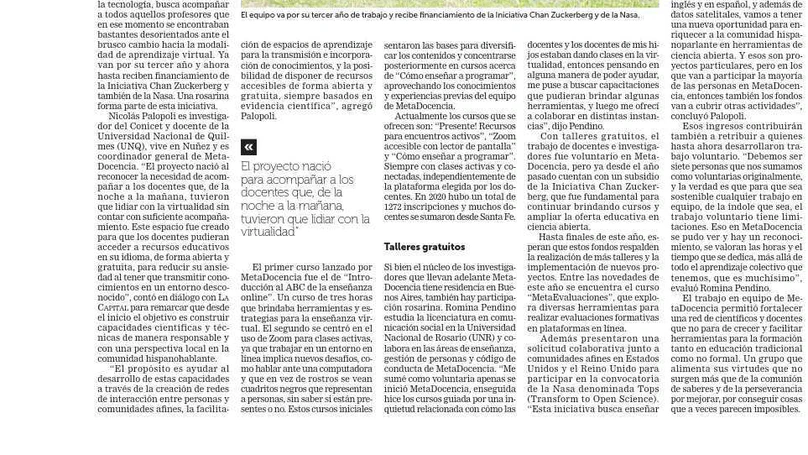 La Capital - MetaDocencia crece con cursos para la comunidad